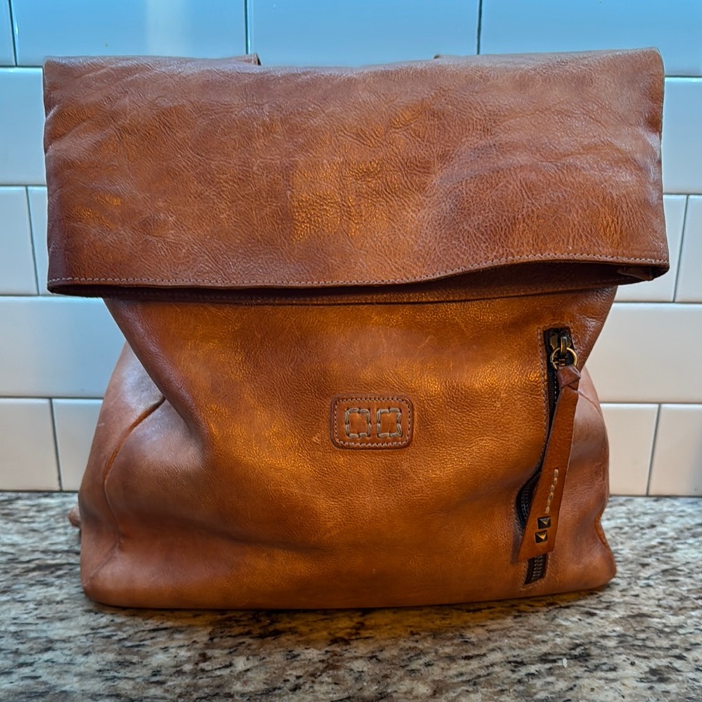 Bed Stu Brown Leather Backpack